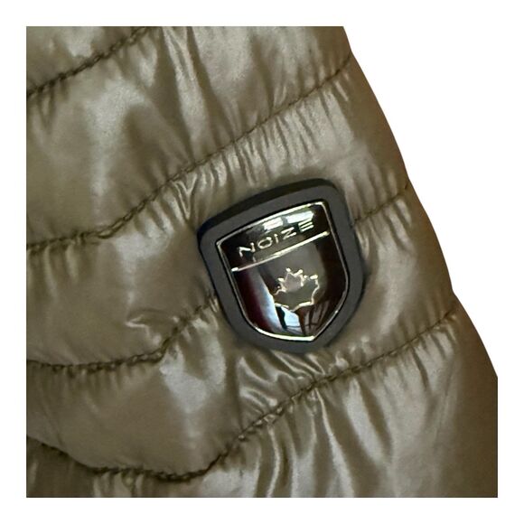 NOIZE Stella Vegan Hooded Quilted Lightweight Puffer‎ Jacket Olive Green Size XL - Picture 5 of 14